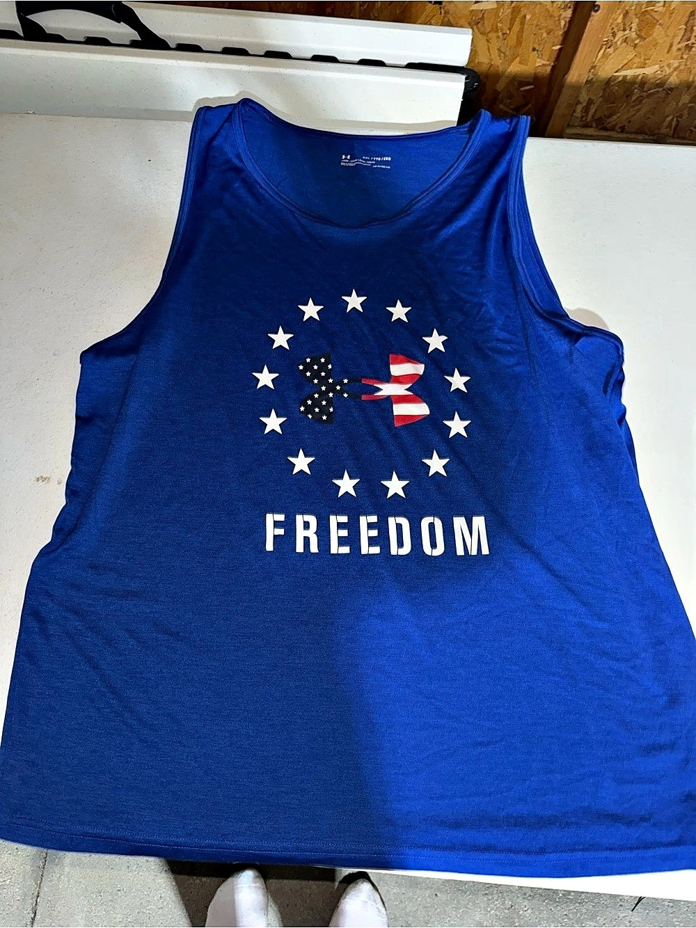 Under Armour UA Freedom Flag Graphic Tank Top Graphic Tank Top in Blue Size XL
